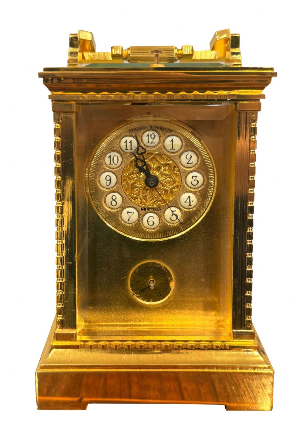 OROLOGIO DA VIAGGIO IN BRONZO DORATO - FRANCIA
